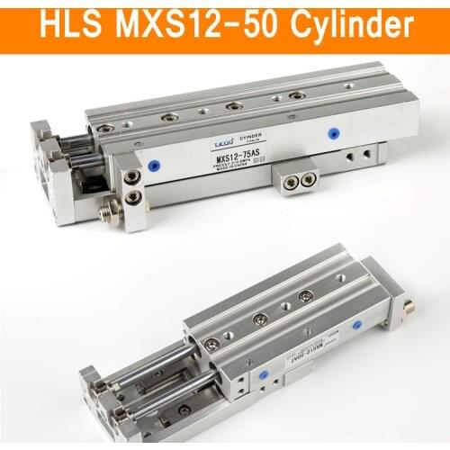 HLS MXS12-50 SMC Type MXS Series Cylinder MXS12-50A 50AS 50AT 50B Air Slide Table Double Acting 12mm Bore 50mm Stroke
