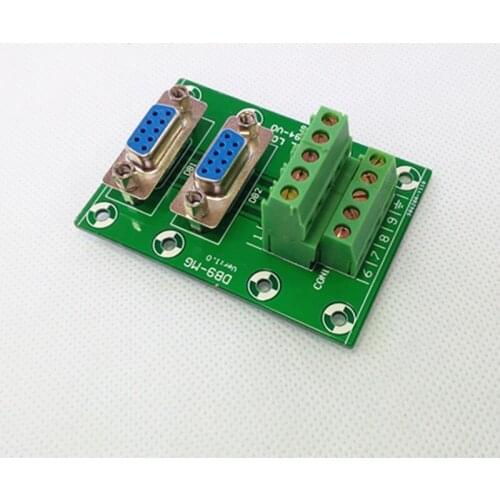 D-SUB DB9 Double Female Header Breakout Board, Terminal Block, Connector