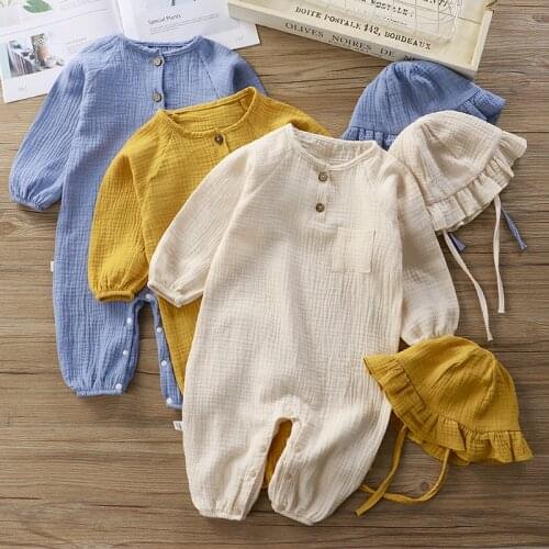 Baby Newborn Infant Baby Rompers Jumpsuits Cotton for Baby Girls Boys Linen Muslin Sleeveless Toddler Baby Clothing Soft