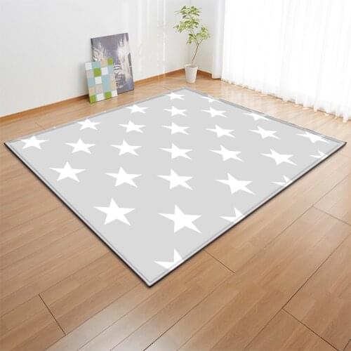 Children Gray Stars carpet Nordic baby area rug bedroom living room sofa kids carpet soft parlor dining room tapete customized