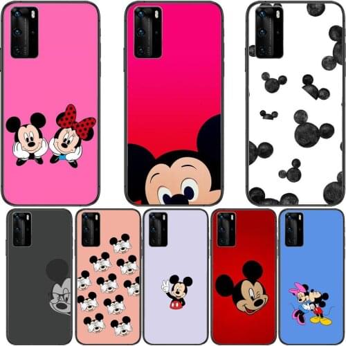 Disney cute mickey mouse stitch soft Phone Case For Huawei P 40 30 20 10 9 8 Lite E Pro Plus Black Etui Coque Painting Hoesjes c