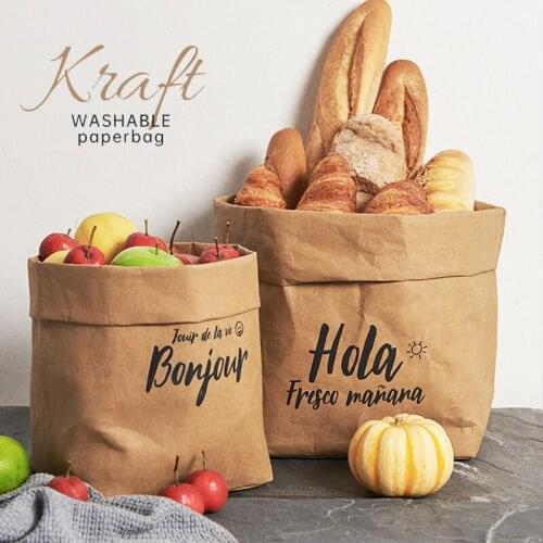 DIY Home Decor storage bag Washable Kraft Bag Flower Vase Nordic Style Reusable Flowerpot Kitchen Flower Pot Basket Fruit