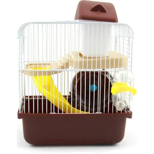 NOCM 2 Floors Storey Hamster Cage Mouse house with slide disk spinning bottle