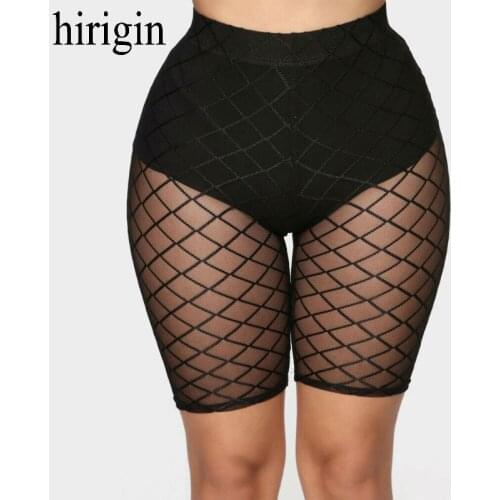 Hirigin 2019 Fashion 3 Color Mesh Transaparent Sexy Women Casual Shorts Womens High Waist Shorts Summer Shorts Sexy Shorts