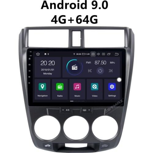 JSTMAX 10.2'' Android 9.0 4G + 64G ISP Screen Car DVD Radio Stereo Player For Honda City 2008 2009 2010 2011 2012 Radio