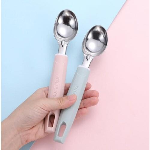 Ice Cream Spoon Versatile Stainless Steel Basting Spoon Fruit Scoop Melon scoop Watermelon Baller Scoop Fruit Dessert Spoon