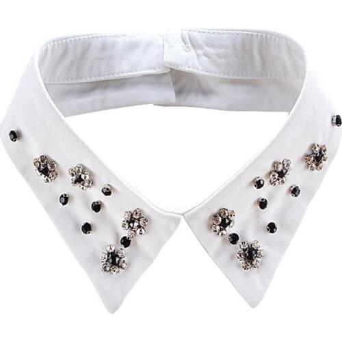 Fake collar Classic Women Black/White Collar Shirt Fake Collar Tie Detachable Collar False Collar Lapel Blouse Top