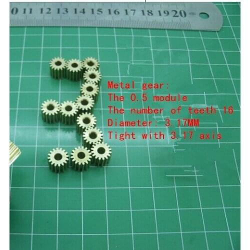Module 0.5 motor metal gear 16 spindle output copper gear DIY remote control toys accessories