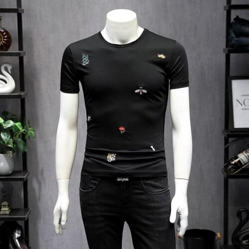 Great Top Quality US Designer Brand Embroidery Mens T shirt 2020 Summer Mercerized Cotton Solid Short Sleeve Men T-shirts 9210