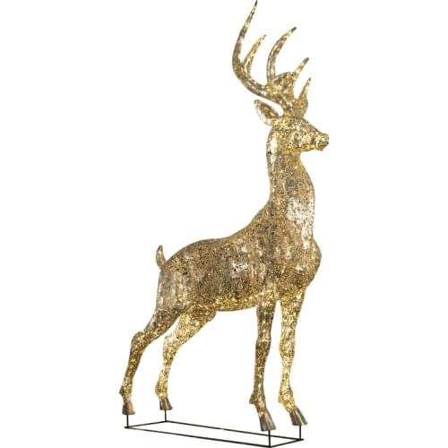 TT Outdoor Stainless Steel Hollow Luminous Elk Sculpture Sales Office Hall Art Installation Hotel Garden Landscape