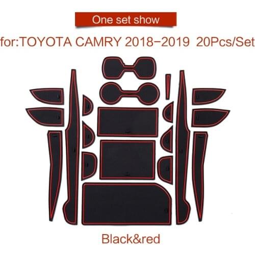 Smabee Anti-Slip Gate Slot Mat For TOYOTA CAMRY 2018 2019 2020 XV70 70 Interior Accessories 20pcs Cup Holders Non-slip mats