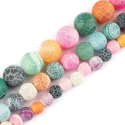 Wholesale 6 8 10MM Colored Weathered Stone Women Frosted Mixed Color Round Loose Beads for DIY Jewelry Bracelet Necklace Making