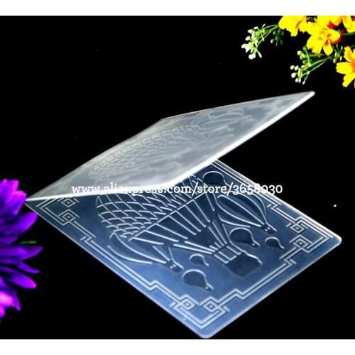 Hot Air Balloon Plastic Embossing Folder For Scrapbook DIY Album Card Tool Plastic Template 10.5x14.5cm 8070705