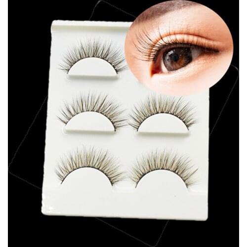 3D Mink Color False Eyelashes Black Brown Cross Natural Long Fluffy Reusable Soft Full Eyelash Extension Eye Makeup Eye Lashes