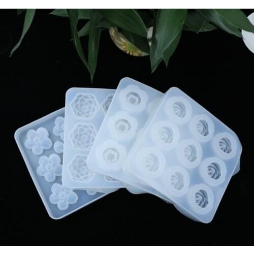 DIY Crystal Epoxy, Rose, Cherry Blossom, and Plum Silicone Mold Making Aromatherapy Jewelry Baking Flower-shaped Cake