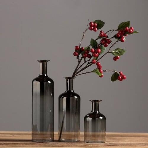 Nordic retro plating glass flower vase home decoration living room tabletop Flower decor Wedding Decorative Vase Accessories