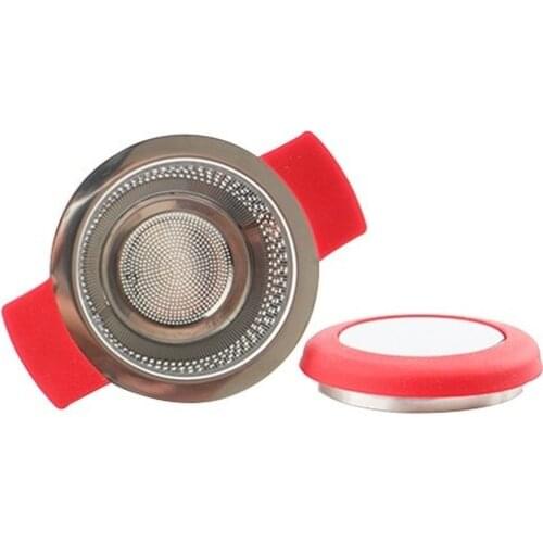 Stainless steel tea drain 304 tea filter stainless steel tea drain strainer silicone tea drain with lid