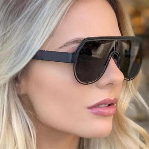 New Matte Black Metal Oversized Sunglasses Fashion 2020 Hollow Frame Big Pilot Sun Glasses Tinted Lens Womens Shades Mens Mask