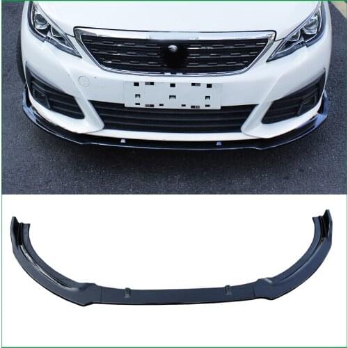 Car Styling For Peugeot 308 2016-2018 ABS Front Bumper spoiler Protector Plate Lip Body Kit Cover Sticker Trim Decorative strip