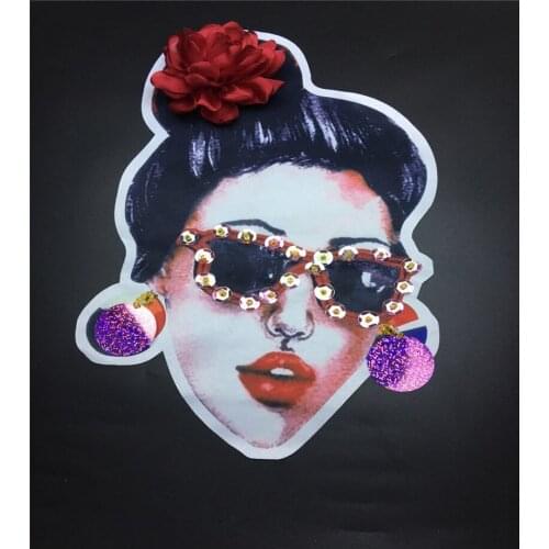 Beaded rhinestones beauty patch vintage embroidered applique fashion clothing decoration sew on patch accessories Motif patch