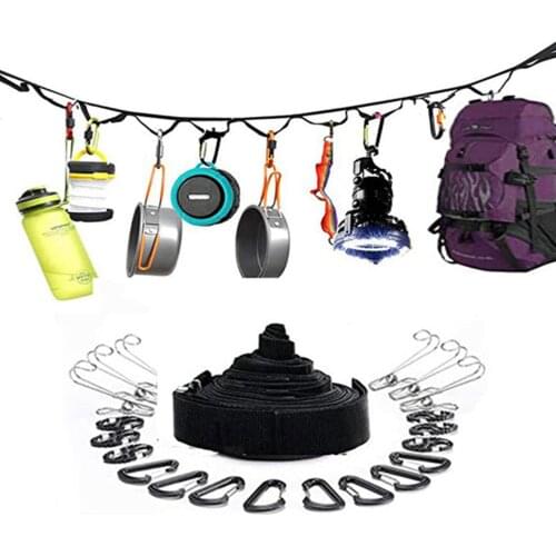 Tent Lanyard Rope Hanging, Clothesline Rope, Outdoor Clothes Drying Rack Strap, Camping Organizer Strap, Rope ​Hook For Campin