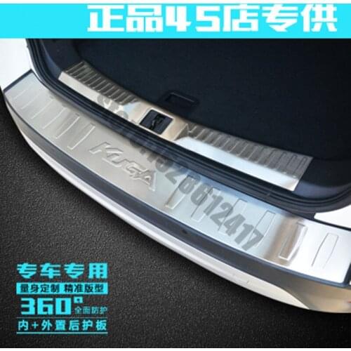 Rear styling High quality Stainless Steel Rear Bumper Protector Sill Trunk Tread Plate Trim Car styling for ford Kuga 2013~2016