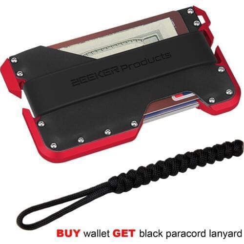 ZEEKER RFID Blocking Red Metal Credit Card Holder/Protector - Best Travel Wallet for Men