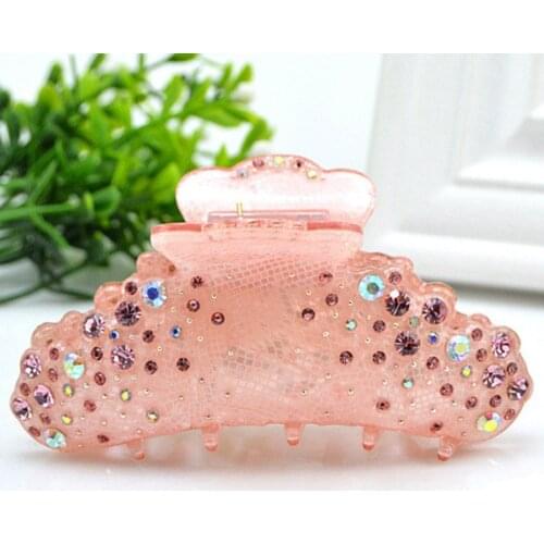 Full Rhinestone Hair Claws Acetate Head Accessories for Women Hair Jewelry Tiara Pins Crab Clasp Hairpins Headdress Accessory