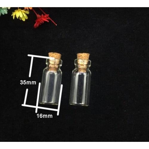 10sets/lot Lovely Bottle Tiny Clear Empty Wishing Glass Message Perfume essential oil Vial With Cork Stopper mini Containers