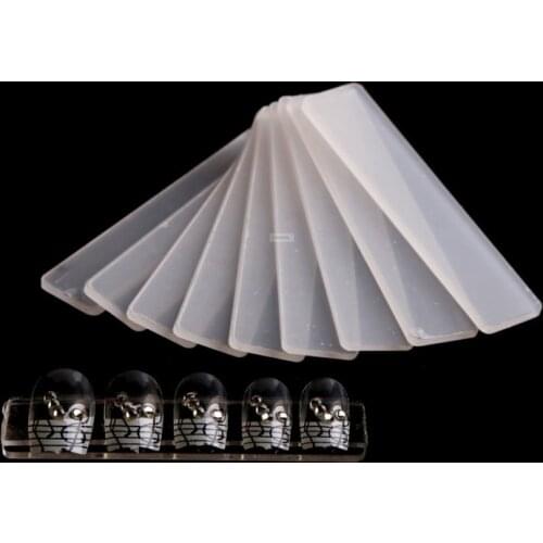 10pcs Nail art acrylic strips transparent display nail display board stand