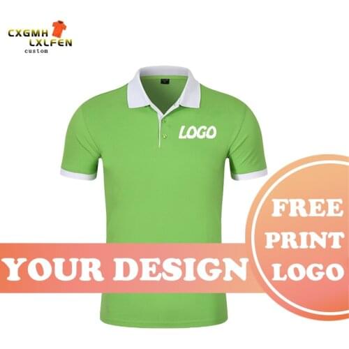 13 colors summer color matching lapel short-sleeved shirt POLO shirt custom LOGO printing DIY brand text