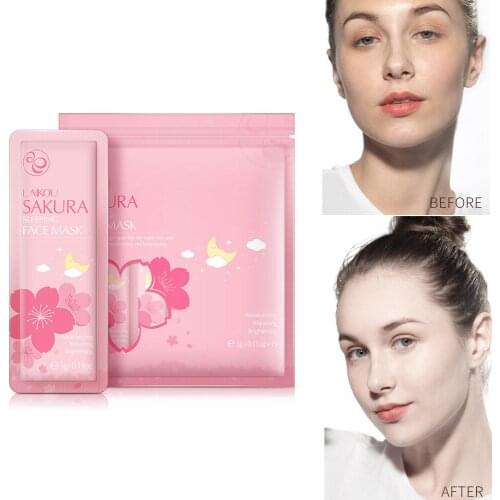 15PCS Sakura Face Mask Beauty Skin Care Travel Home Facial Sleeping Mask No Washing Moisturizing Nourishing Face Care