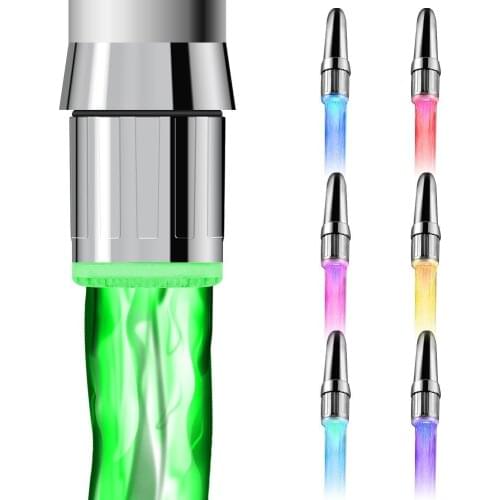 2 pack Colorful LED Water Faucet,DLAND RC-F03 Water Stream Faucet Tap,7 Color Gradually Changes for Kitchen and Bathroms