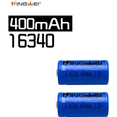 20pcs/lot Wholesale IFR 16340 Prismatic Lifepo4 Battery 3.2v 400mah Purple Rechargeable Cell for Flashlight