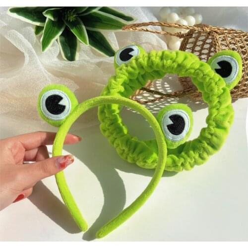 2021 Funny Frog Makeup Headband Wide-Brimmed Elastic Hairbands Cute Girls Hair Bands Women Hair Accessories Girls Hairband Gifts