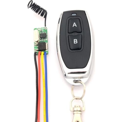 315/433.92 RF Remote Power Switch Mini Receiver No Noise Contactless Wireless Switch3V 3.7V 4.5V 5V 6V 9V 12V A ON B OFF 50PCS