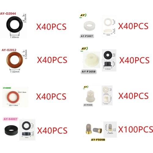 380Pcs Fuel Injector Repair Service Kits For Honda & Toyota Car Replacement Rubber Oring Metal Filter Caps