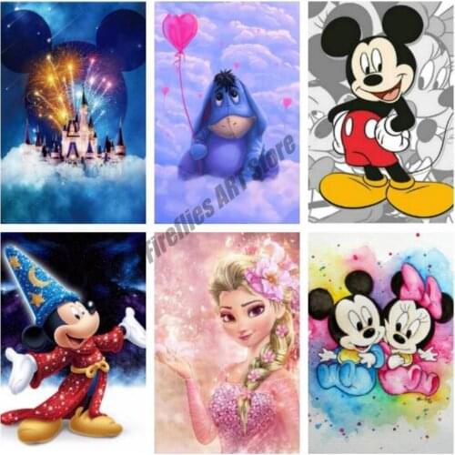Diamond Embroidery Full Disney Mickey Mouse Couple 5d Diamond Painting Picture Needlework Cross Stitch Kits Puzzle Home Decor