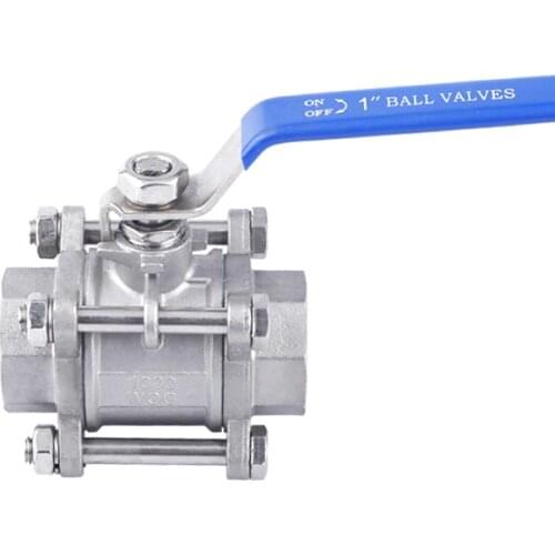 Free Shipping 1.2" DN32 Ball Valve Three-pieces Type inner thread,Stainless Steel 304,Full Port Ball Valve