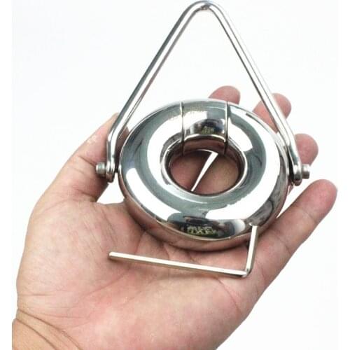 4 Sizes Removable Stainless Steel Scrotum Pendant Ball Stretcher Metal Egg Training Ring Devices Cockring BB2-351