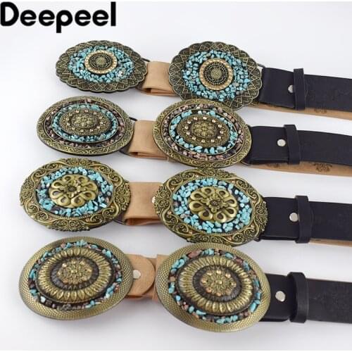 Deepeel 1pc 3.5*100\115cm Alloy Smooth Buckle Belts Fashion Corset Wide Female Belt with Stones Buckles Decorative Waistband
