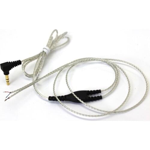 Diy earphone wire with mic fever silver-plated with shielding wire