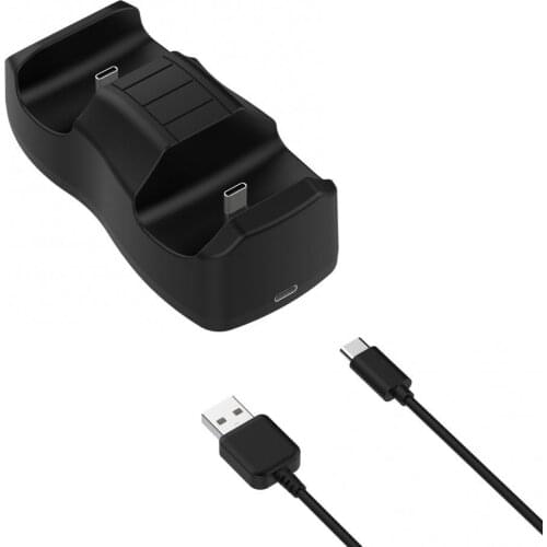 Dual-seat Fast Charging Dock Station Dual Charger Adapter for Sony PS5 Game Controller In-line Type C port charging