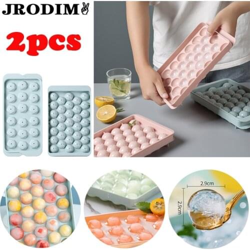 Ice Cube Tray Round&Diamond Ice Cube Molds 18/33 Grid Ice Maker DIY Ice Cream Mould with Lid Kitchen Bar Party Tools Accessories