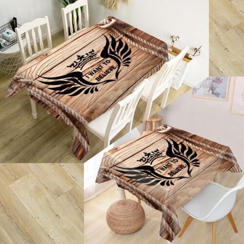 HEARMNY Wood Forest Tablecloth 3D Oxford Fabric Square/Rectangular Dust-proof Table Cover For Party Home Decor TV Covers