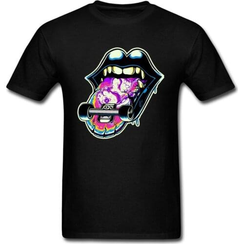 Heellips T-shirt Skater Men T Shirt Hipster Black Tshirt Skateboard Tops Street Style Tees 100% Cotton Clothes Drop Shipping