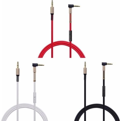 3.5mm Male To Male Aux Cable Cord With Mic 90 degree Angle Car Audio Headphone Jack New hot