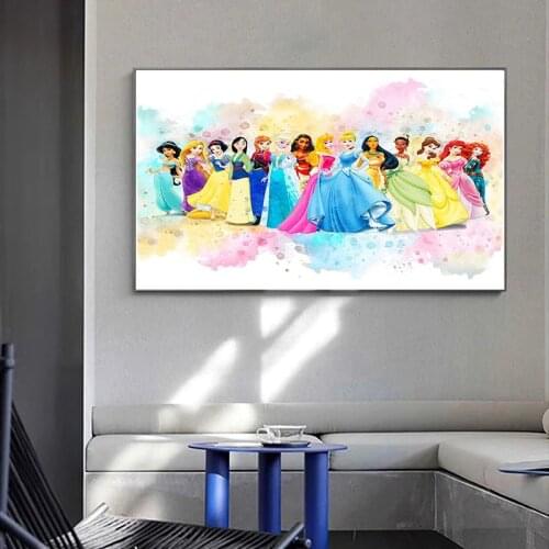 Disney Princess Canvas Painting Cute Princess Frozen Posters and Prints Abstract Modern Wall Pictures for Living Room Home Decor