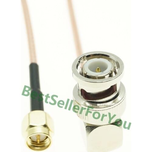 BNC Male Right Angle To SMA Male Connector RF Coaxial Cable RG316 Jumper Pigtail FPV