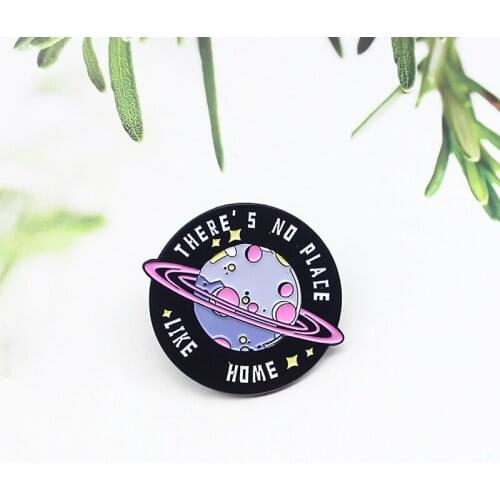 Fashion Trend Exploring The Universe Planets Planets Orbits Round Brooches Creative Letters Around Badges Clothing Accessories